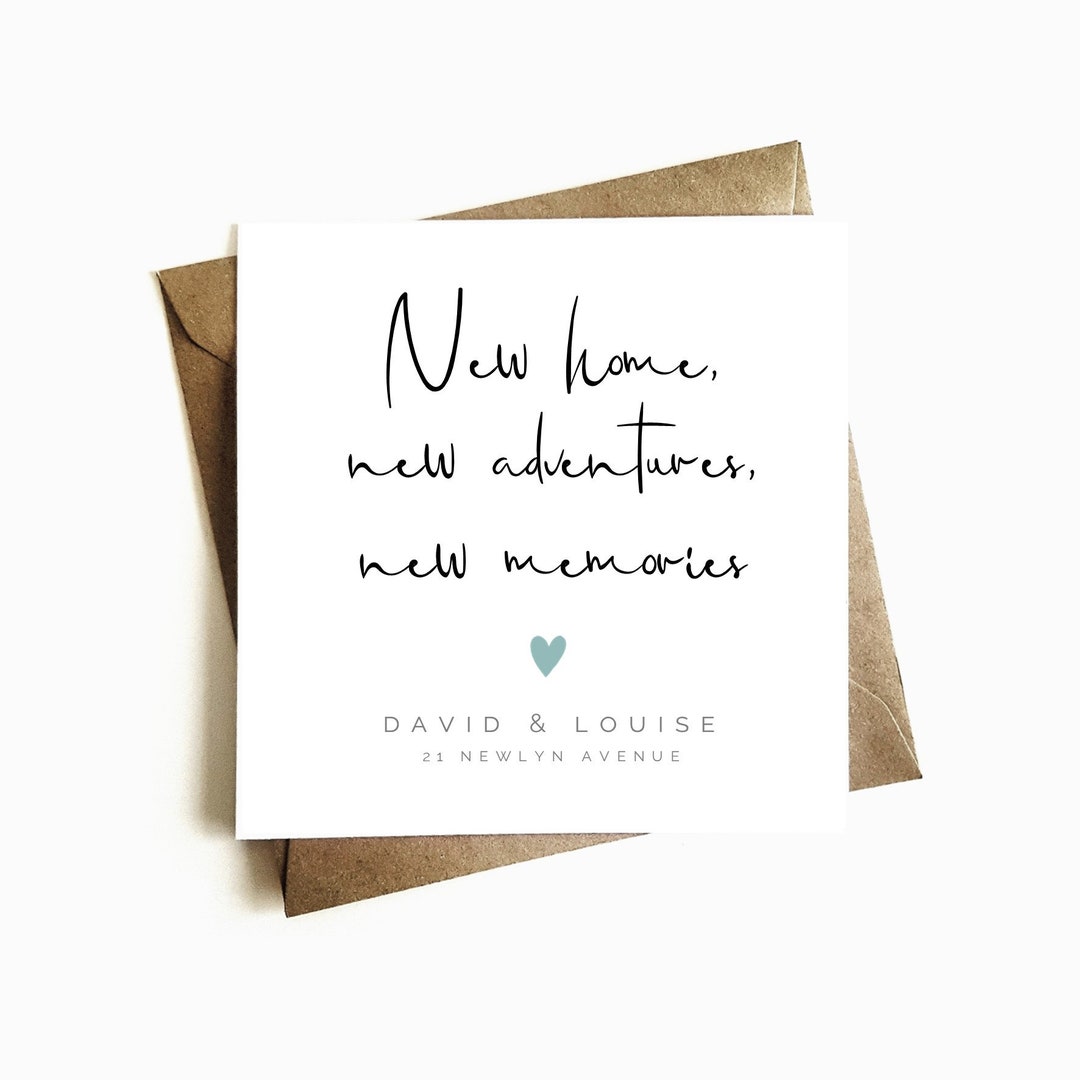 Pretty Leafy New Home Card - New Home New Adventure New Memories