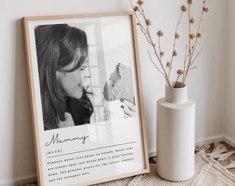 Personalised Mummy Gift, Mummy Definition & Photo Print, Birthday Gift for Mummy, Custom Family Wall Art, Mother's Day Gift, Christmas Gift