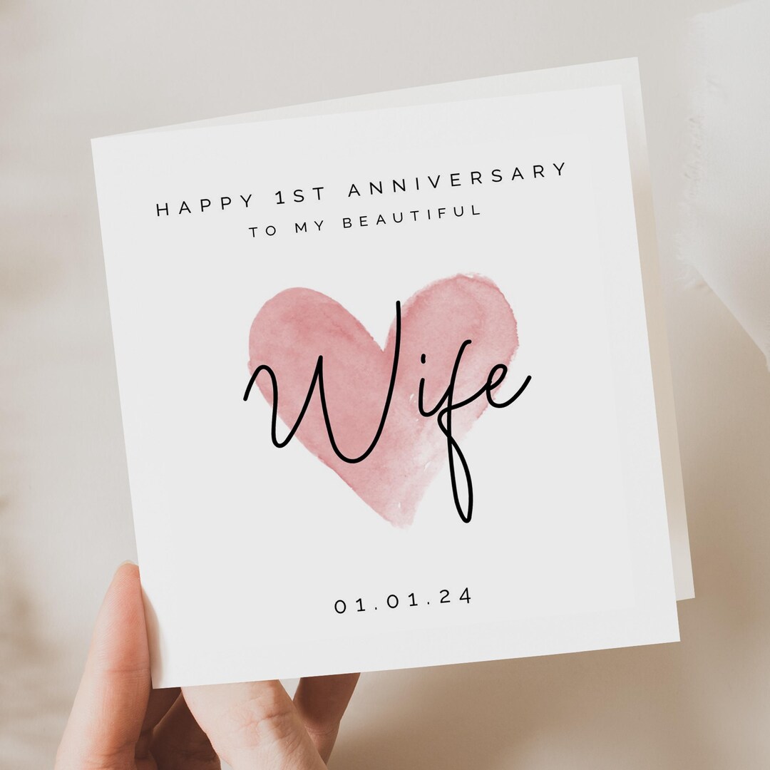 Personalised First Anniversary Card - Anniversary Gift for Wife - 1st ...