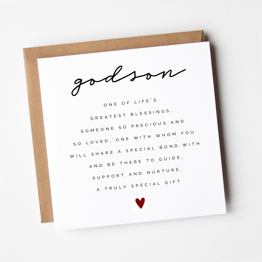 Godson Definition Greeting Card Etsy UK