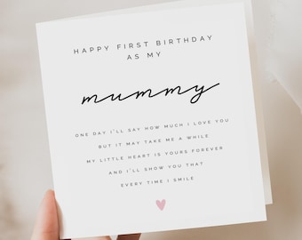 First Birthday as my Mummy Card - First Birthday Card For Mummy - Happy Birthday Mummy - Birthday Mum Gift - From Baby