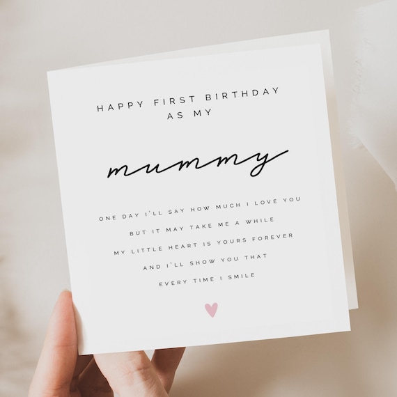 First Birthday as my Mummy Card - First Birthday Card For Mummy - Happy Birthday Mummy - Birthday Mum Gift - From Baby