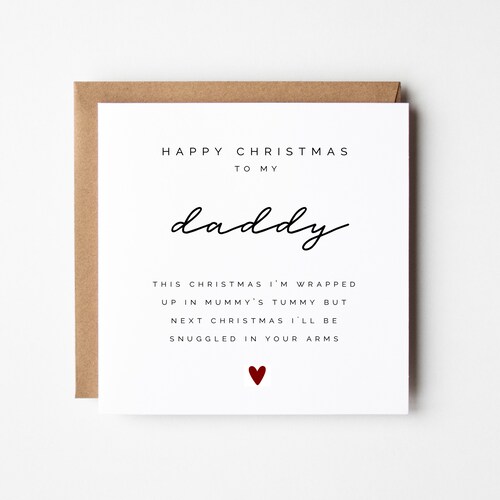 Merry Christmas Daddy to Be Christmas Card From the Bump - Etsy