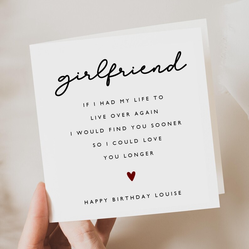Personalised Birthday Card for Girlfriend - Girlfriend Birthday Card ...