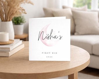 Personalised First Eid Greeting Card for Baby Girl - 1st Eid Gift - Eid Mubarak - Personalised Eid Gift for Child