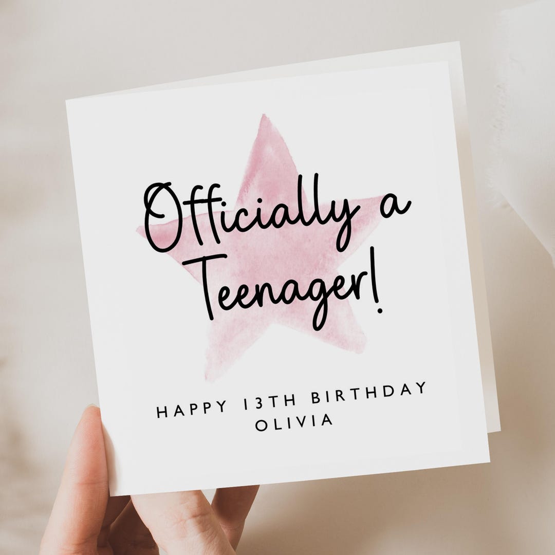 Personalised 13th Birthday Card - Teenager Birthday Card - New Teenager ...