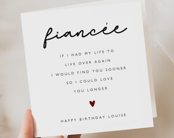 Personalised Birthday Card for Fiancée - Happy Birthday Fiancée - Fiancée Birthday Card - Birthday Gift For Her - Card For Partner - For Her