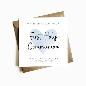 First Holy Communion Card For Boy - Baby Boy Holy Communion Card - 1st Holy Communion Gift - 1st Holy Communion Card