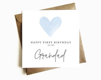 First Birthday as my Grandad Card - Happy Birthday Grandad - Grandad Birthday Card - Birthday Gift For Him - Card For Grandfather - For Him