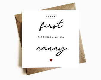 First Birthday as my Nanny Card - First Birthday Card For Nanny - Happy Birthday Nanny - Birthday Grandmother Gift - From Baby