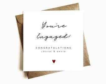 Personalised Engagement Card - Happily Ever After - Congratulations on Your Engagement Card - Simple Engagement Card - You're Engaged Card