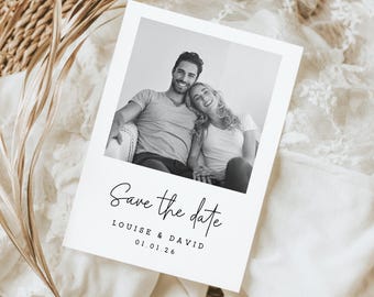 Photo Save The Date Cards With Envelopes, Modern Wedding Stationery Invite