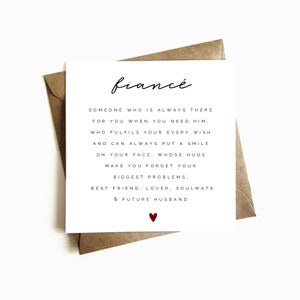 Fiancé Definition Greeting Card - Fiancé Birthday Card - Birthday Gift For Him - Card For Partner - For Him