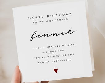 Birthday Card for Fiancé - Happy Birthday Fiancé - Fiancé Birthday Card - Birthday Gift For Him - Card For Partner - For Him