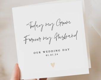Personalised Wedding Day Card for Groom - Husband to be Card - Wedding Day Gift - On Our Wedding Day Card - Happy Wedding Day