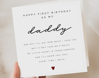 First Birthday as my Daddy Card - First Birthday Card For Daddy - Happy Birthday Daddy - Birthday Dad Gift - From Baby