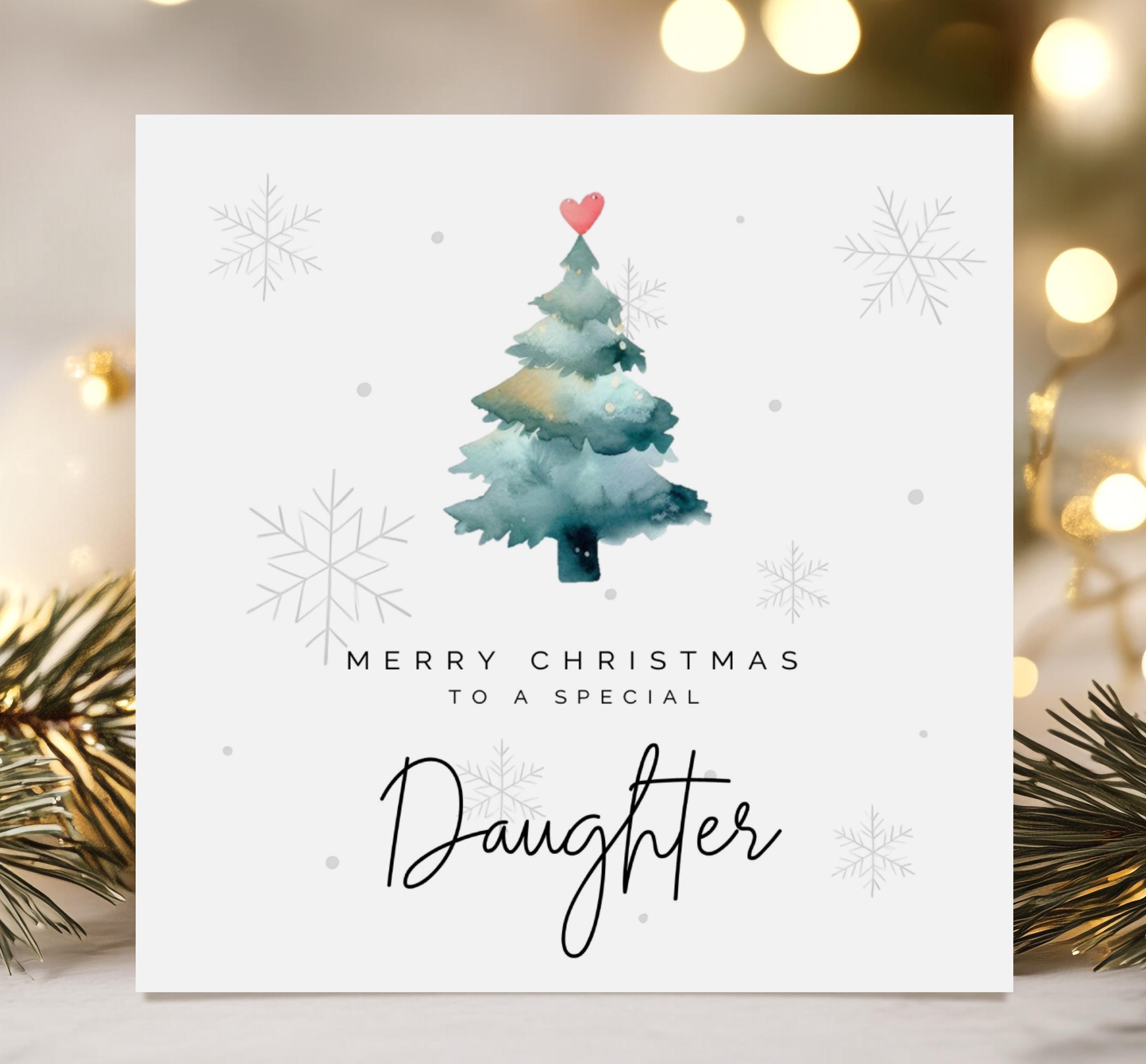 SPECIAL DAUGHTER CHRISTMAS Card Art Deco Lady Red Glitter Xmas Card £3.28 - PicClick UK