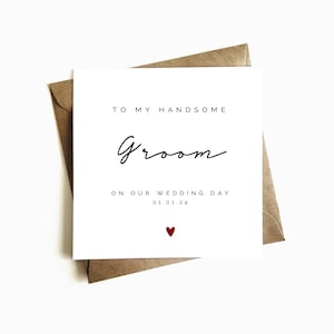Personalised Wedding Day Card for Groom - Husband to be Card - Wedding Day Gift - On Our Wedding Day Card - Happy Wedding Day