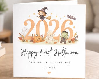 Personalised First Halloween Card - Happy 1st Halloween Card - Halloween Gift For Baby - Halloween Card for Boy or Girl