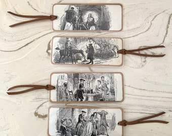 Illustration Vintage Bookmarks, Recycled from Old and/or Thrifted Books