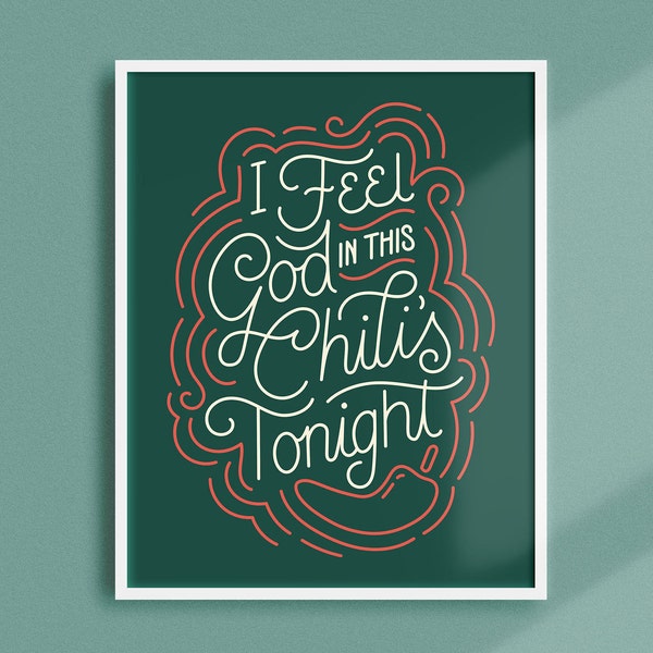 I Feel God In This Chilis Tonight, Office Art Print, The Office Gift, Pam Beesly Quote, Michael Scott, Funny Quotes, Chilis, Pam and Jim