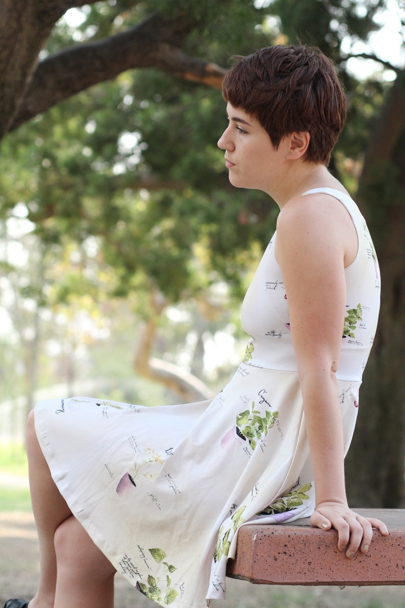 Illustrated Plants Dress Herb Garden Dress Illustrated Etsy