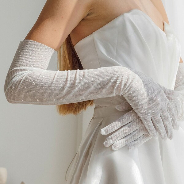 White Wedding Gloves Etsy