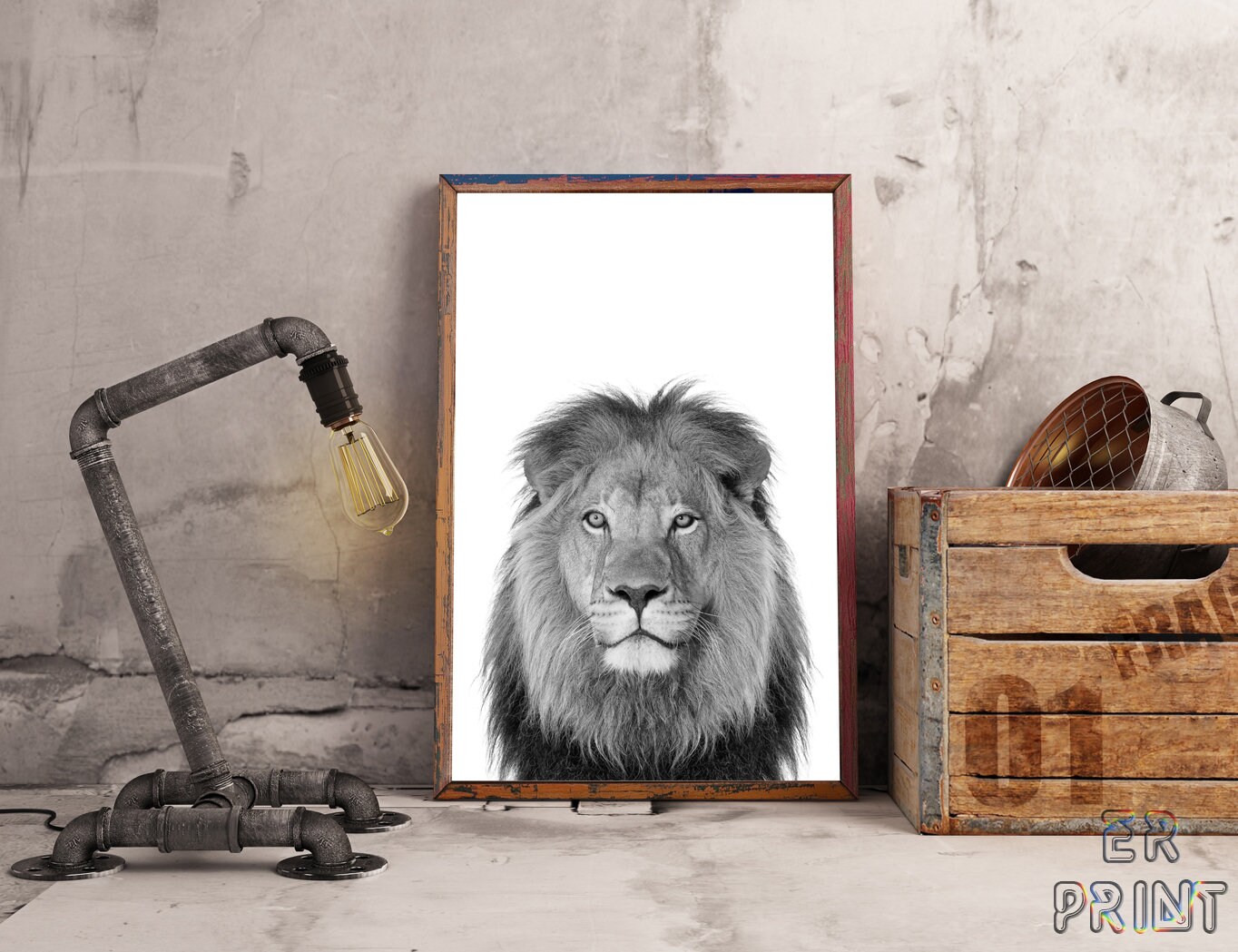 Lion Print Lion Wall Art Nursery Decor Lion Art Nursery Etsy