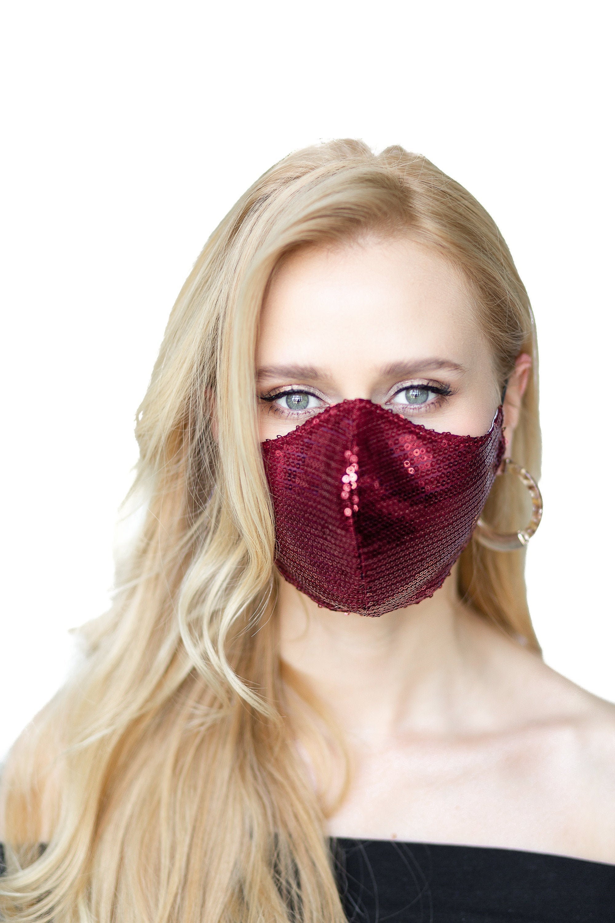 Sequin Face Mask Burgundy Mask Bridesmaids Face Mask Etsy