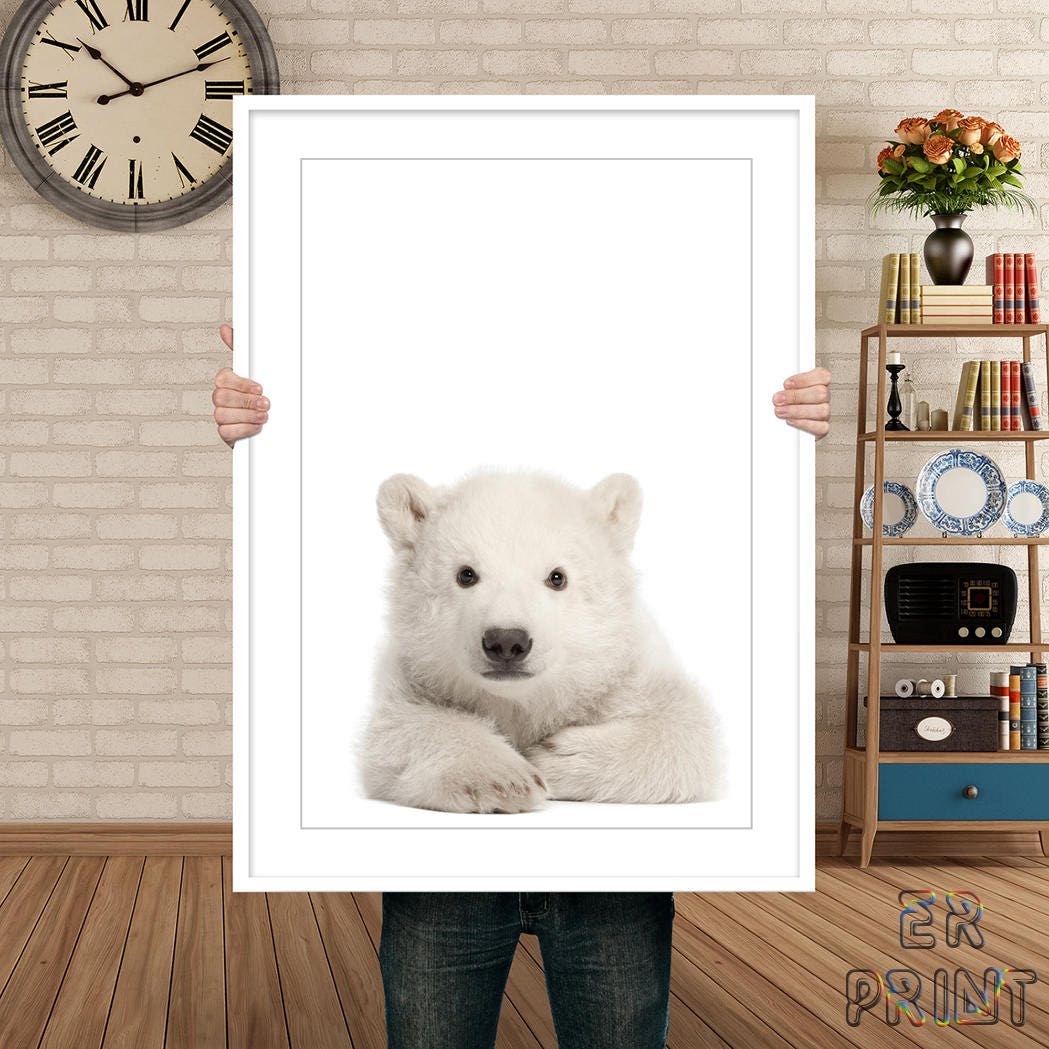 Polar Bear Print Baby Polar Bear Nursery Decor Polar | Etsy