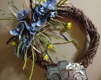 Orchid truck wreath