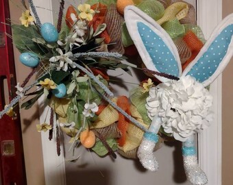 Bunny burlap wreath