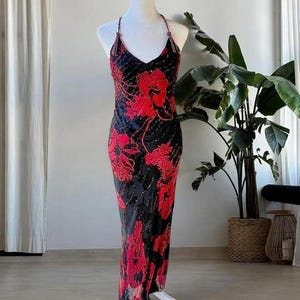 chinese dress ladies Pink Floral Cotton Maxi Dress
