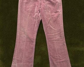 Pantalones acampanados de pana color rosa empolvado de Lee Leens de los años 70 - talla 26/27