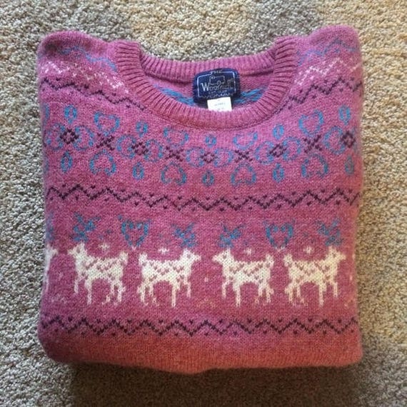 RARE! 80s Woolrich cottagecore rose pink deer prin