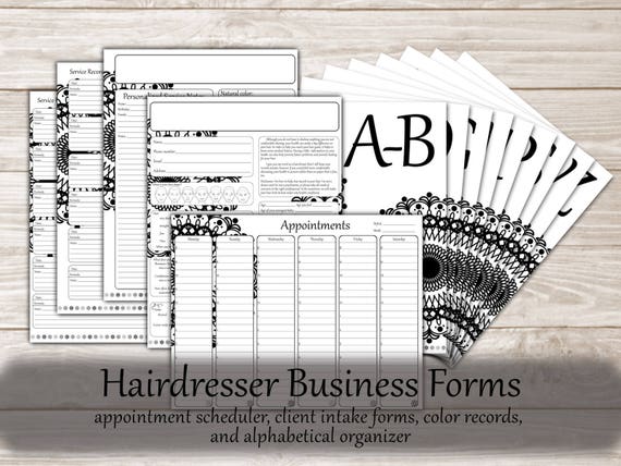 Hair Stylist Printable Business Forms Hairstylist Client Etsy