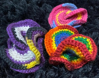 Crochet Pride Flagge Fidget Spielzeug, unendliche Knoten Sensorische Stim