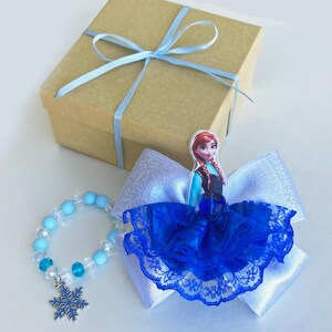 Frozen Anna hair bow and bracelet gift set