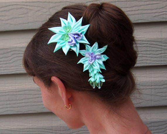 Unique Hairpiece Silk Hair Flowers Bridal Hairpiece Etsy