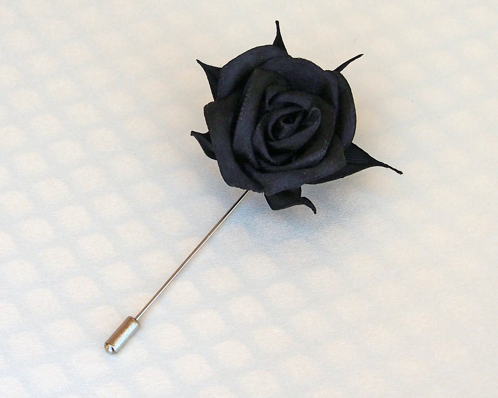 Black Lapel Pin / Black Rose Lapel Pin / Black Boutonniere Men Etsy