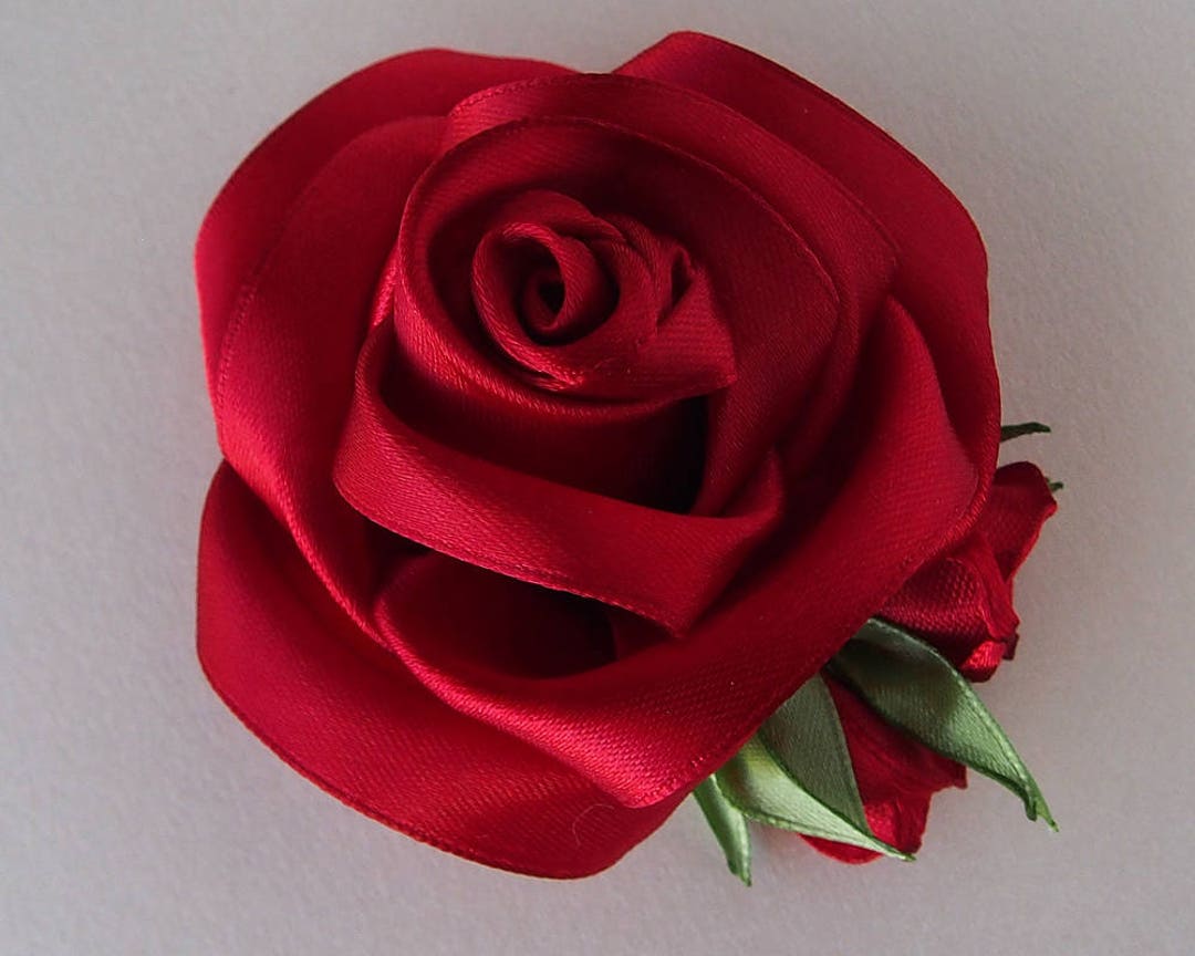 Red Hair Flower / Silk Red Rose Hair Clip // Bridesmaid Red Floral Hair