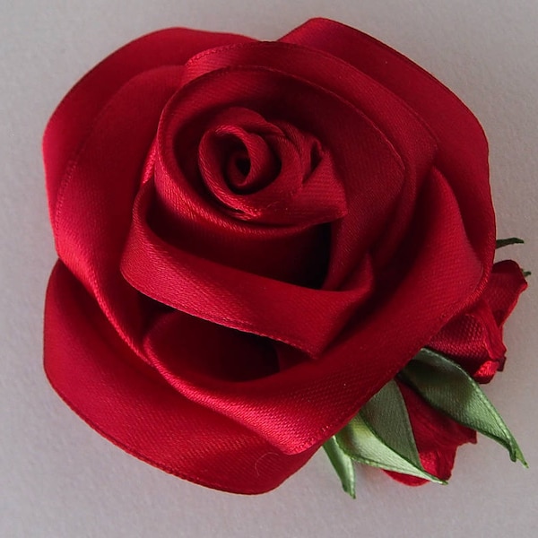 Red Rose Hair Pin Etsy