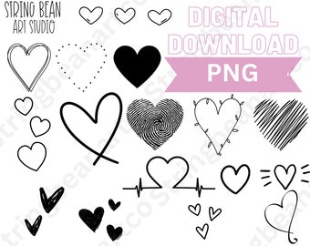 Heart bundle pack png digitale download voor cricut, houtverbranding en meer