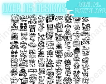 Zomer, strand, buiten PNG digitale download voor cricut, houtverbranding en t-shirts
