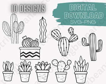 Cactus SVG digitale download voor cricut, houtverbranding, t-shirts en meer
