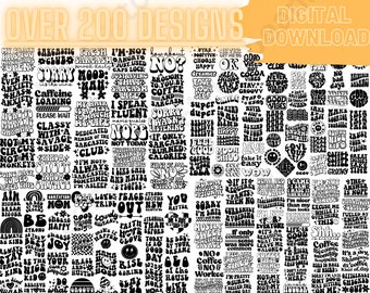 Enorme Mega Groovy Bundle png digitale download voor cricut, houtverbranding, t-shirts en meer