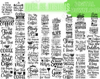 MEGA Coffee PNG digitale download voor cricut, houtverbranding, t-shirts en meer