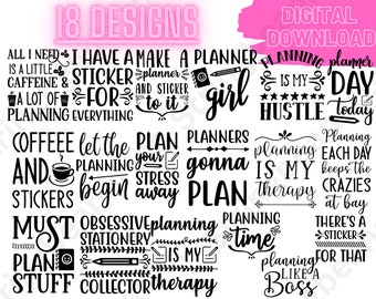 Planner PNG digitale download voor cricut, houtverbranding, t-shirts en meer
