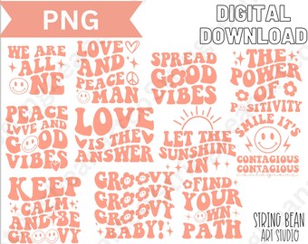 Groovy png digitale download voor cricut, houtverbranding, t-shirt en meer
