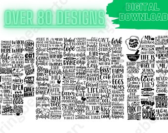 MEGA Kitchen PNG digitale download voor cricut, houtverbranding, t-shirts en meer
